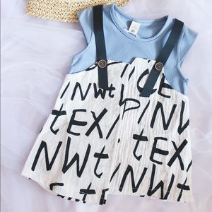 Asymmetric Letter Print T-shirt Dress Toddler Girl